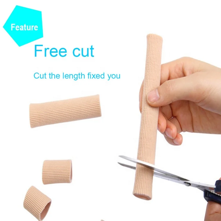 Open End Toe Tubes Fabric Gel Lined Sleeve Protectors for Corns, Blisters, Hammertoes