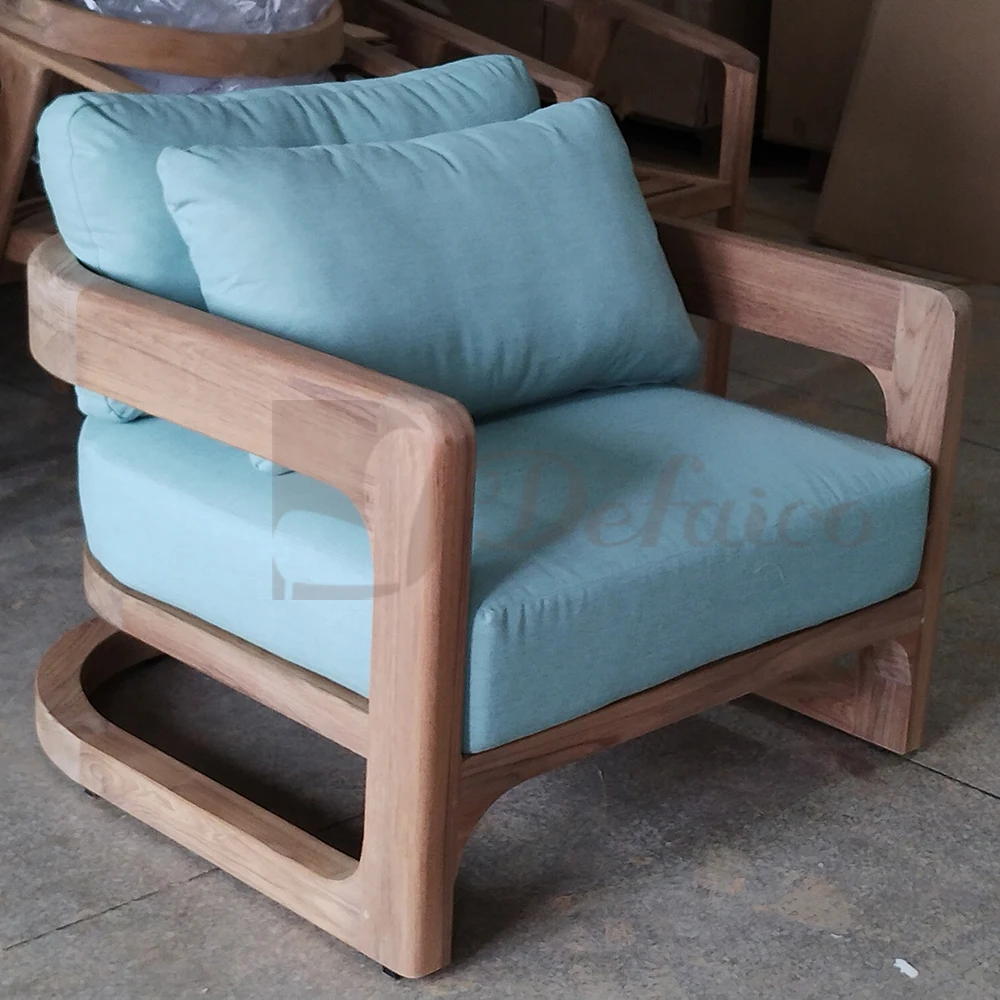 Defaico Hot Selling High Quality Outdoor Garden Furniture Natural Teak Wooden Sofa Set for Hotel Resort