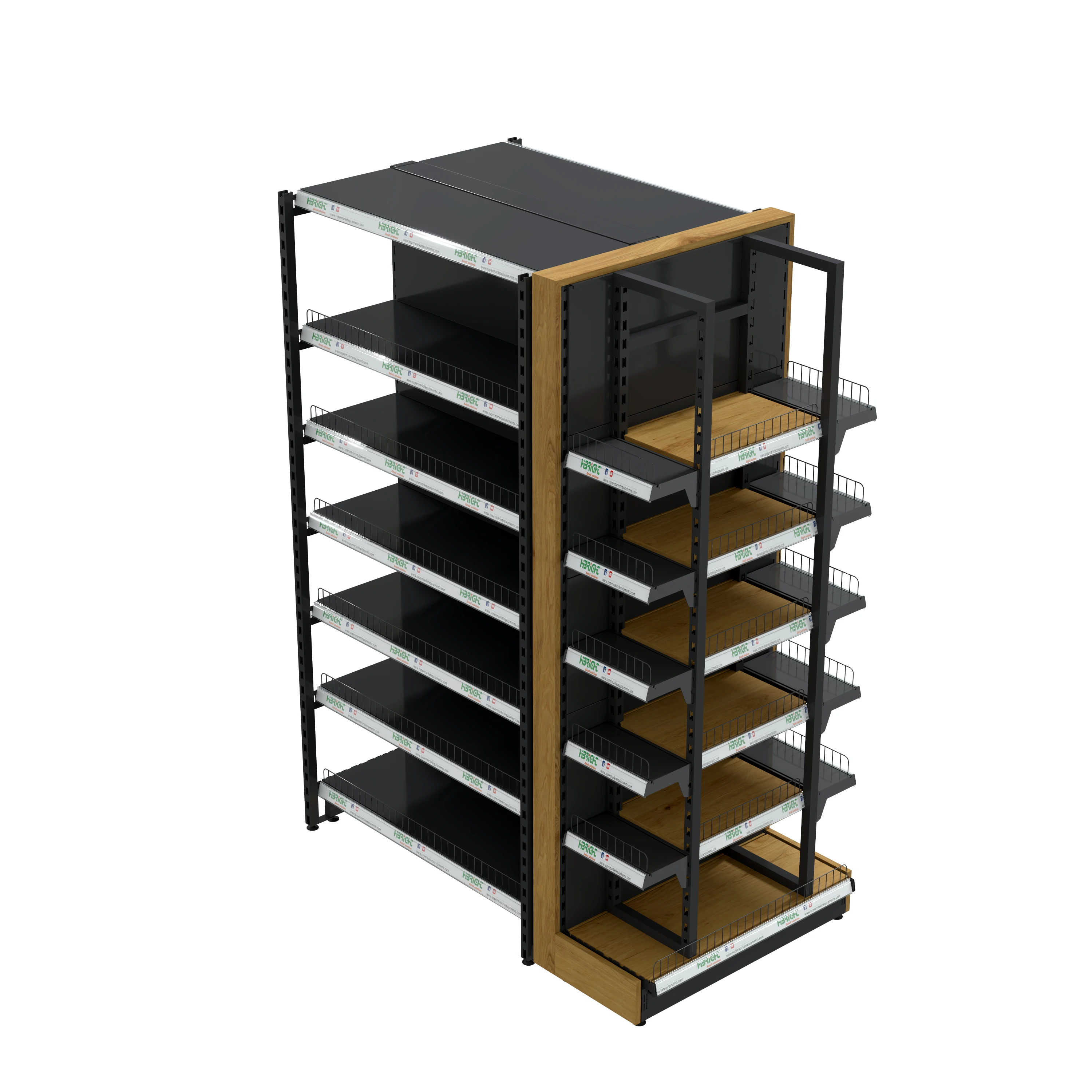 Boutique Store Gift Heavy Duty New Design Grocery Store Display Shelving With Wood Color Finish