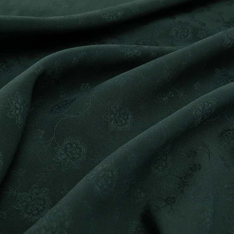 top grade 27MM 6A silk dark green soie seda natural tela raw crepe 100% mulberry Silk satin Fabric