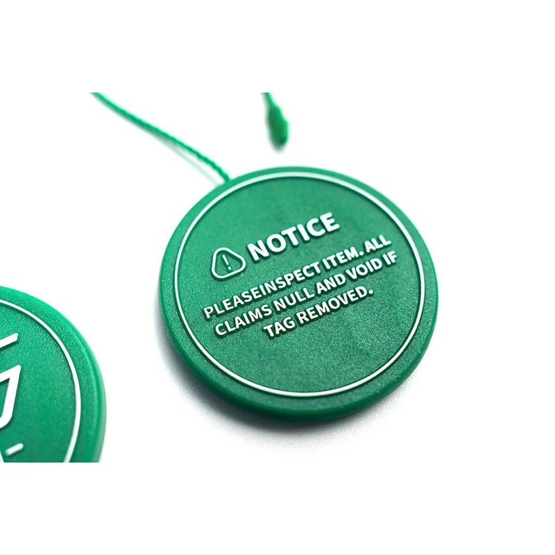 NFC Anti Theft Seal Tag Custom Jewelry Shoes Brand Name Hangtag String Plastic Tags For Clothing Own Logo