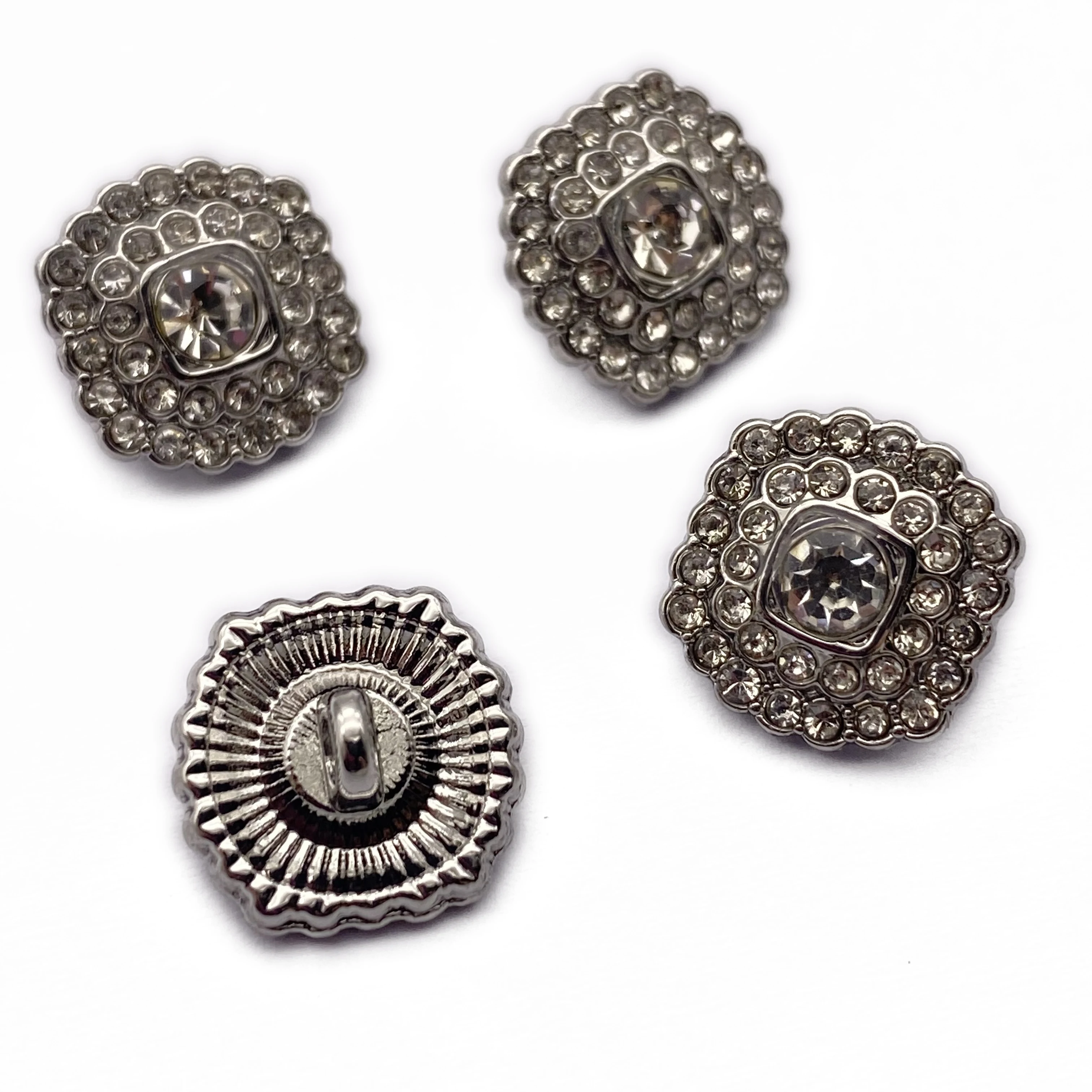 Zinc alloy hot sale shank button 12mm Diamond Rhinestone button for garment shank button for clothing accessories