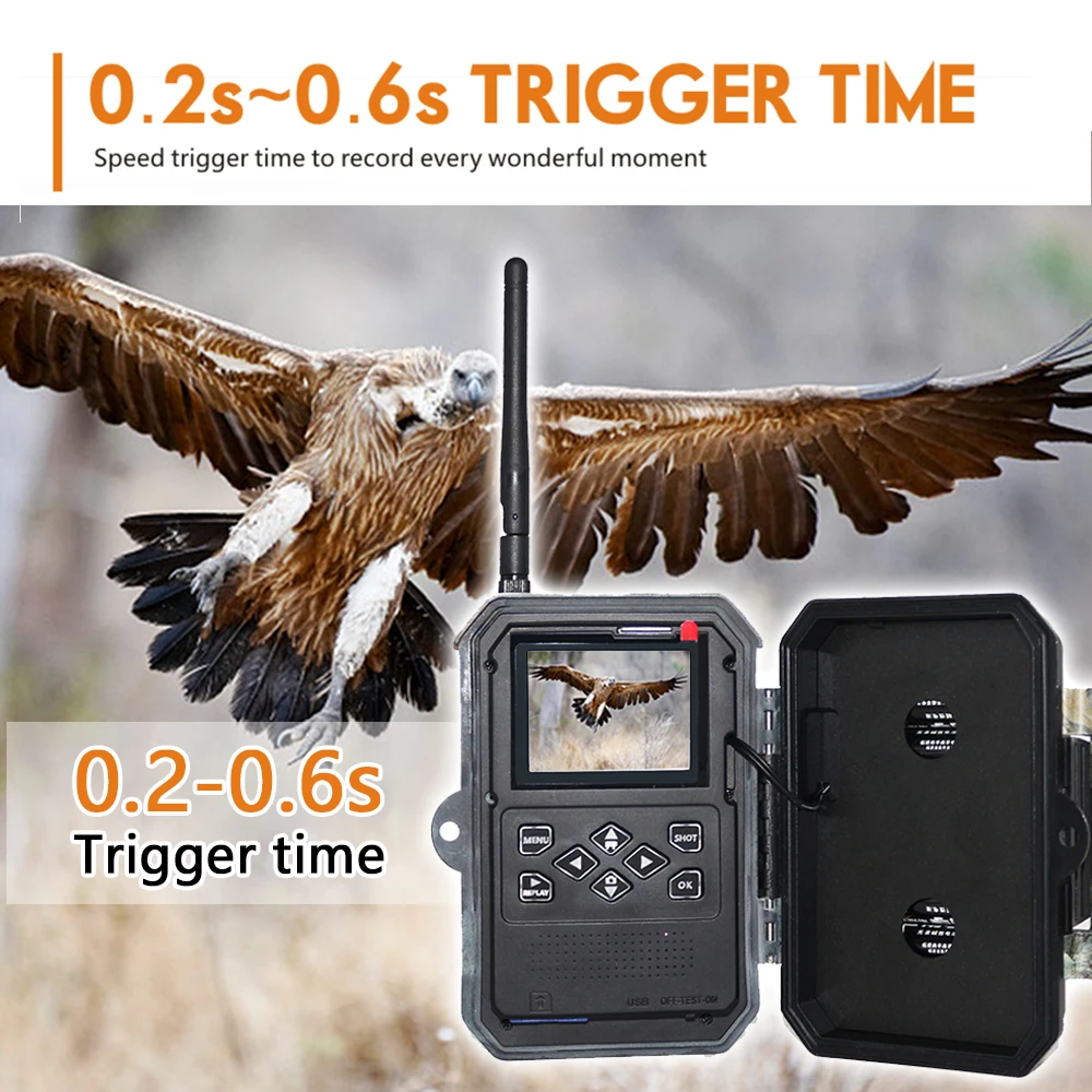 Full HD 20M 1080P 3G Wild Game Camera with Portable Solar Panel for Charging 80ft Flash Range 3G Wireless Video Cam