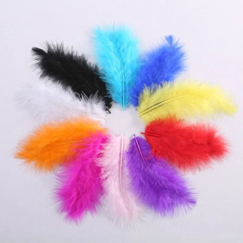 Colorful Turkey Marabou Feathers for DIY Christmas Decorations Cheap Sale Ostrich Material Dye-Patterned for Carnival Use