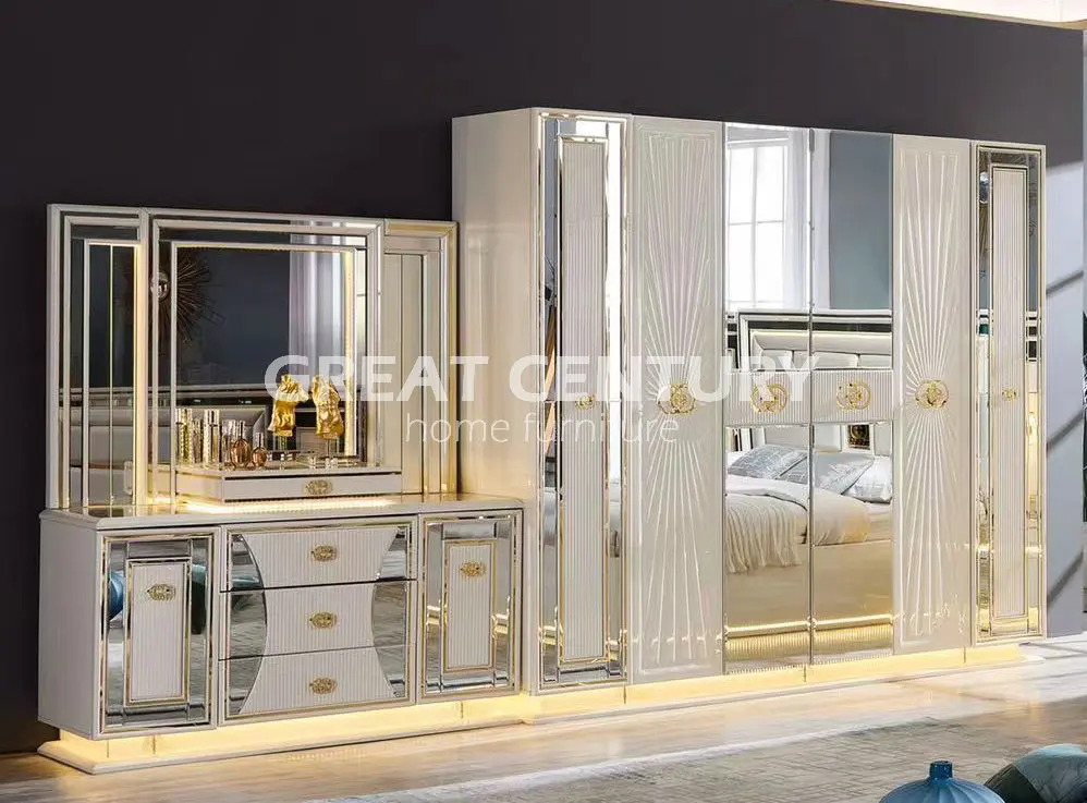 GC Furniture RTS-2301 Bed Master Bedroom Set Paint Melamine MDF Bedroom Set Bedroom Furniture