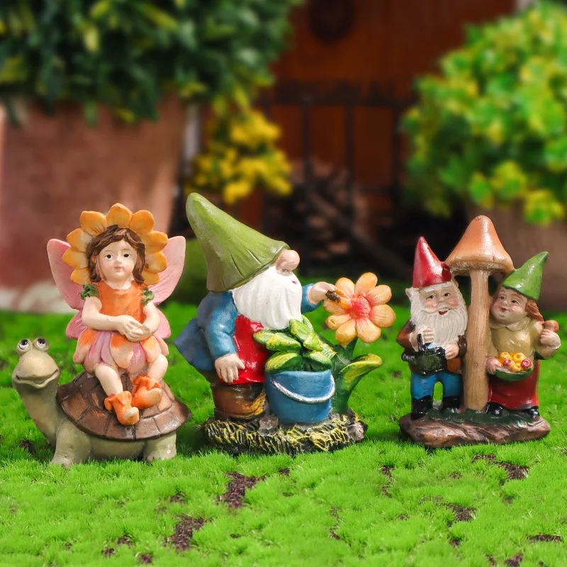cute  resin crafts materialsgarden dwarfs gardening exterior decoration yard garden decor outdoor decorations for garden yard
