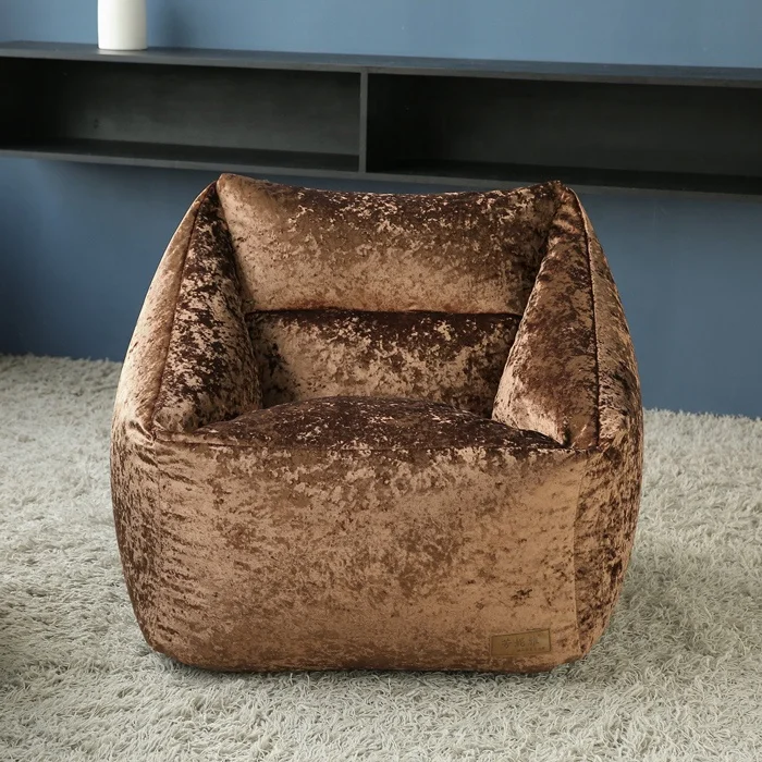 Modern Style Multiple Colour Velvet Fabric Bean Bag Chair