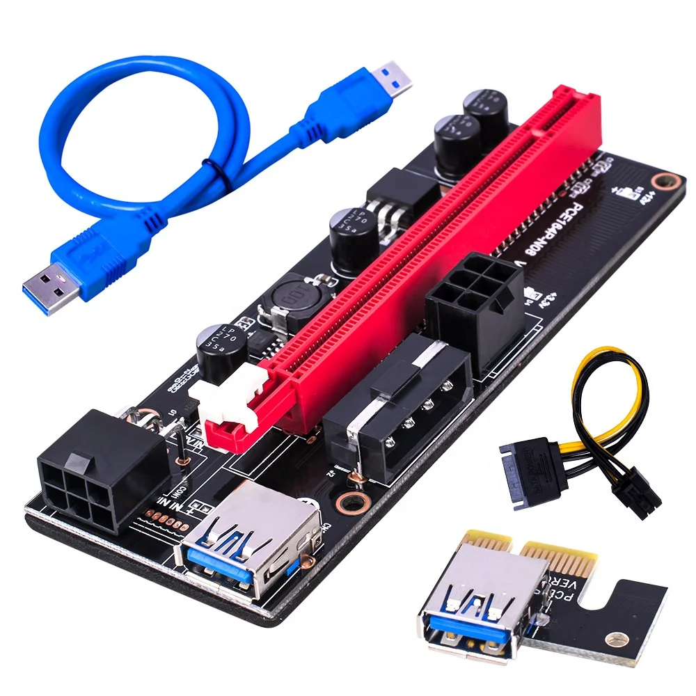 Компьютерные графические детали PCI-E видеокарта удлинитель кабель адаптера USB3.0 адаптер карты PCIE1X до 16X черный красный