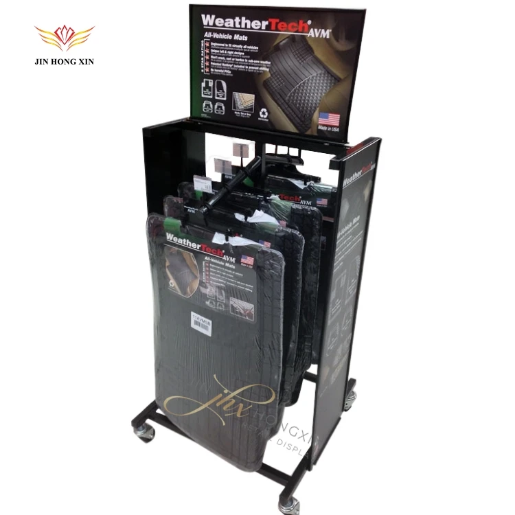 Wholesale Custom Auto Parts Shop Flooring Stands Metal Car Accessories Display Rack For Steering Wheel Cover And Mat