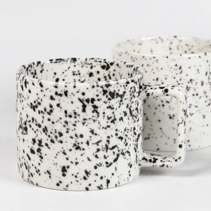 speckled ceramic mug thick porcelain stoneware coffee cup