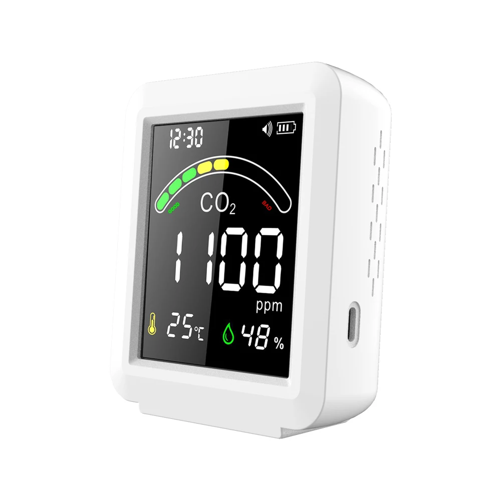 Portable Carbon Dioxide Detector Mini Digital CO2 GAS Meter Monitor for Greenhouse, Home, Office, Mushroom