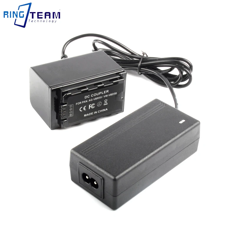 VW-VBD58 VW-VBD98 Dummy Battery +Adapter Top Outlet Hole Suitable For Pana sonic DVX200 UX90 UX180 PV100 PX298 MDH2/3 Camera