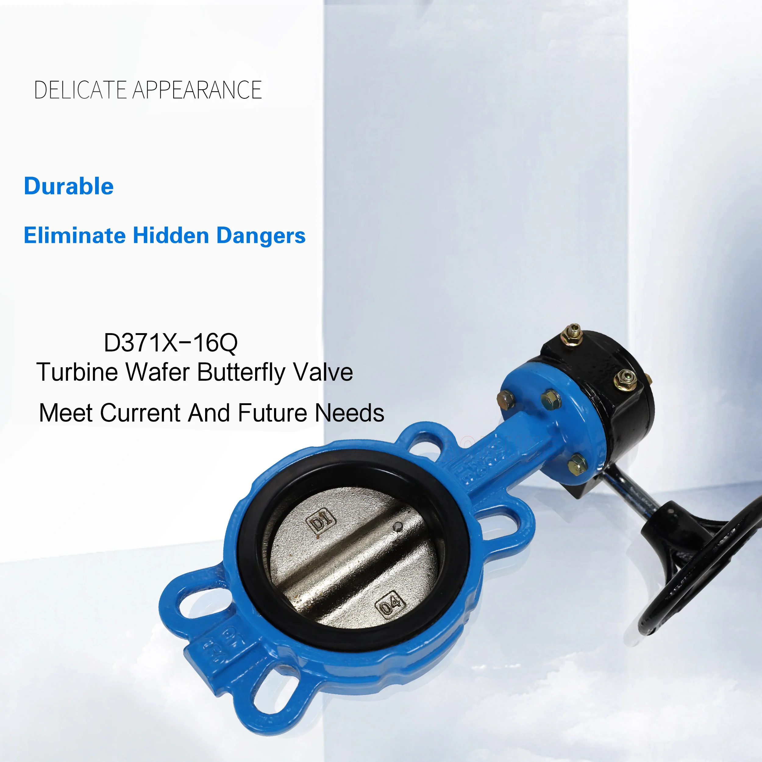 D371X-16Q Turbine Butterfly Valve Ductile Iron Worm Gear Wafer Soft Seal Butterfly Valve DN50100150200