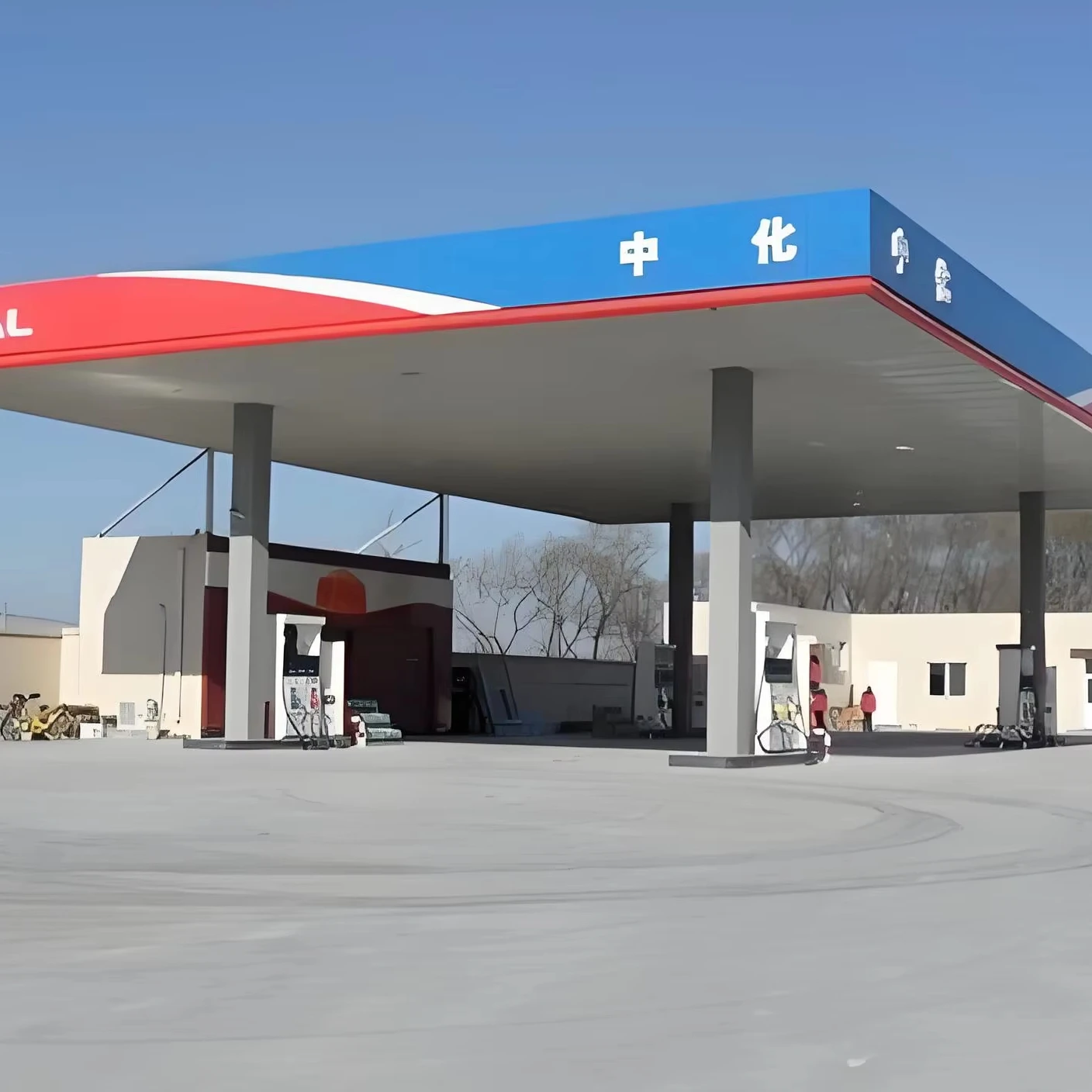 Steel Roof Structure for Gas Station | Durable Space Frame Canopy for Fuel Station
