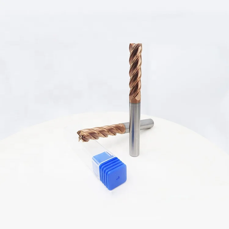 Износостойкий инструмент CNC квадратный 4 фреза для обработки металла TiAlN покрытие HRC55