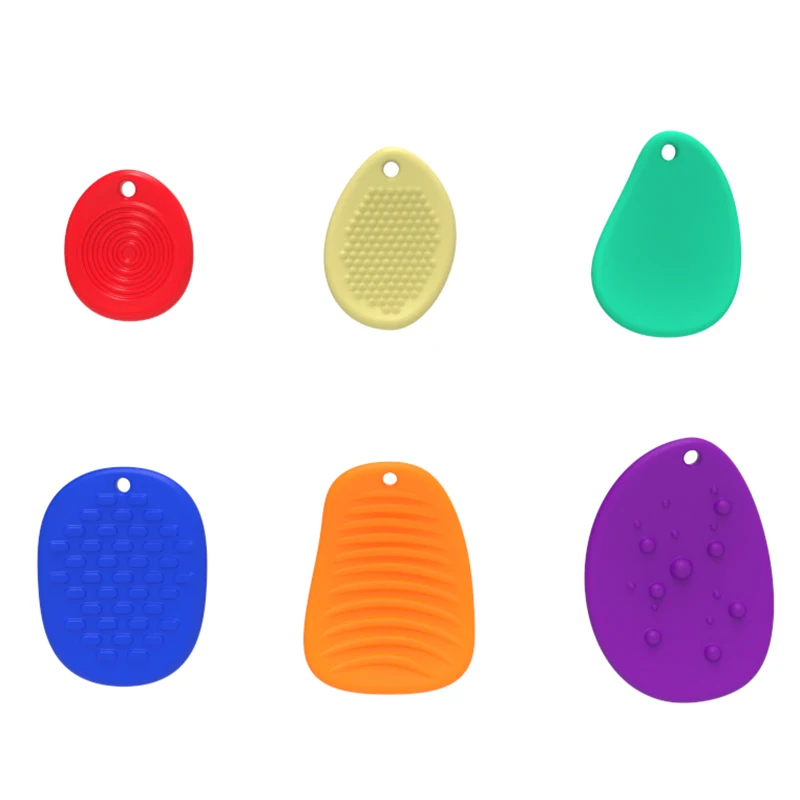 2024 Newest Food Grade Silicone Sensory Stone Fidget Toys  Pack Textured Soft Worry Stone for Autism Kids Calming Relief Stress