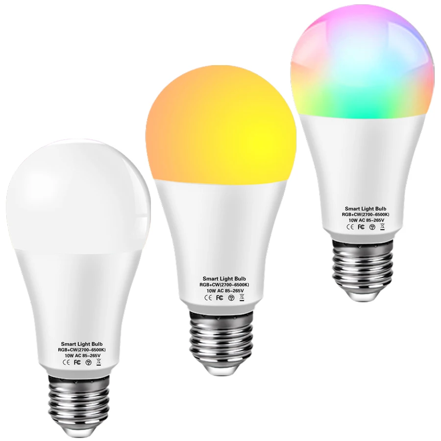 Alexa Tuya WIFI Control RGB Smart Wifi Lighting E27  Wireless App Control led smart bulbs