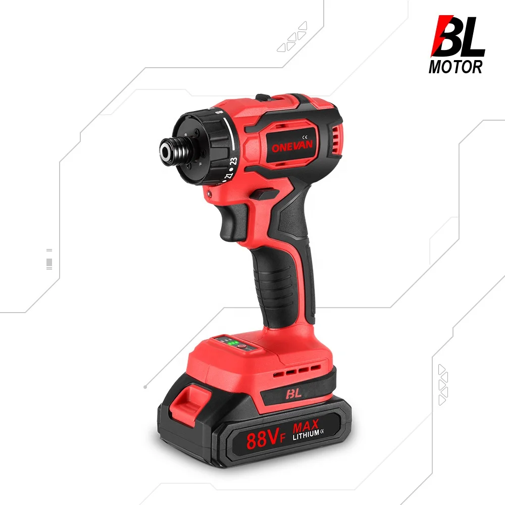 ONEVAN 23+1 Torque Brushless Electric Screwdriver Lithium Battery Rechargeable Cordless Electric Drill For Makita 18v Battery