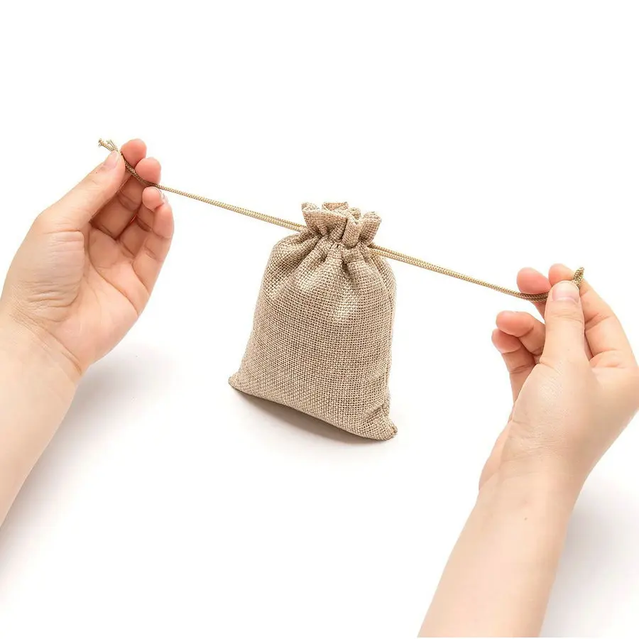 Durable And High Quality Drawstring Small Burlap Gift Bags Custom