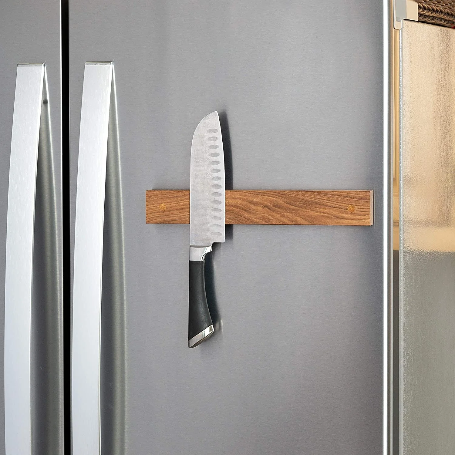 Black Walnut Magnetic Knife Holder Magnetic knife holder on the wall to organize your kitchen - easy to install