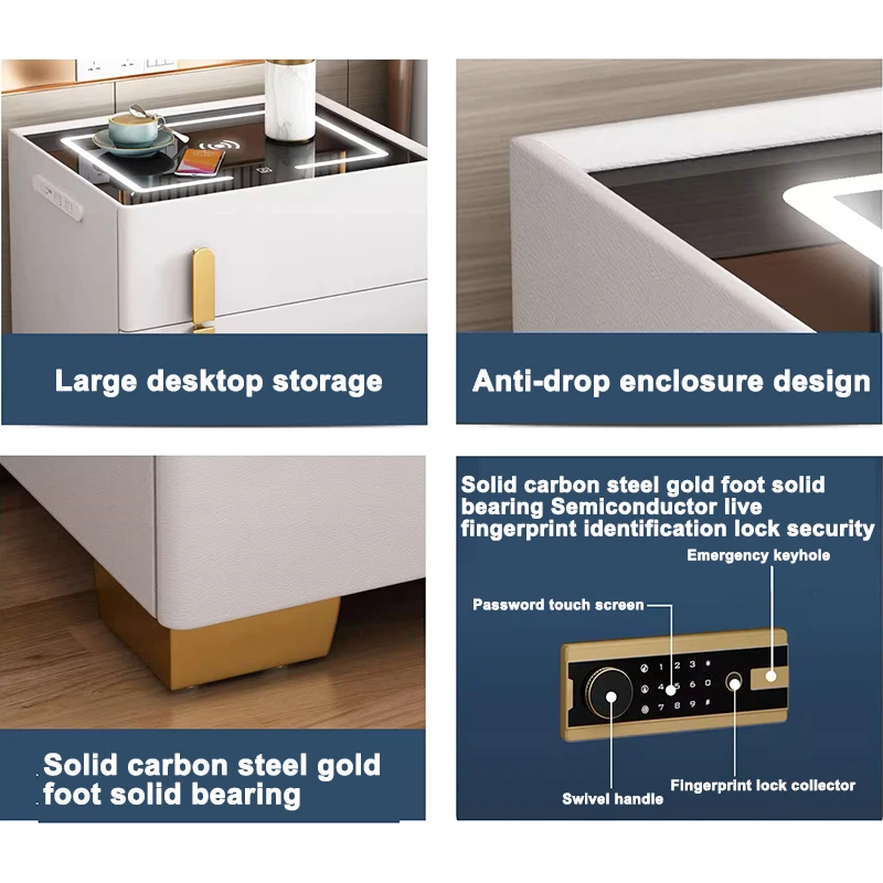 China professional supplier Smart bedside table Bedroom furniture built-in security bedside table
