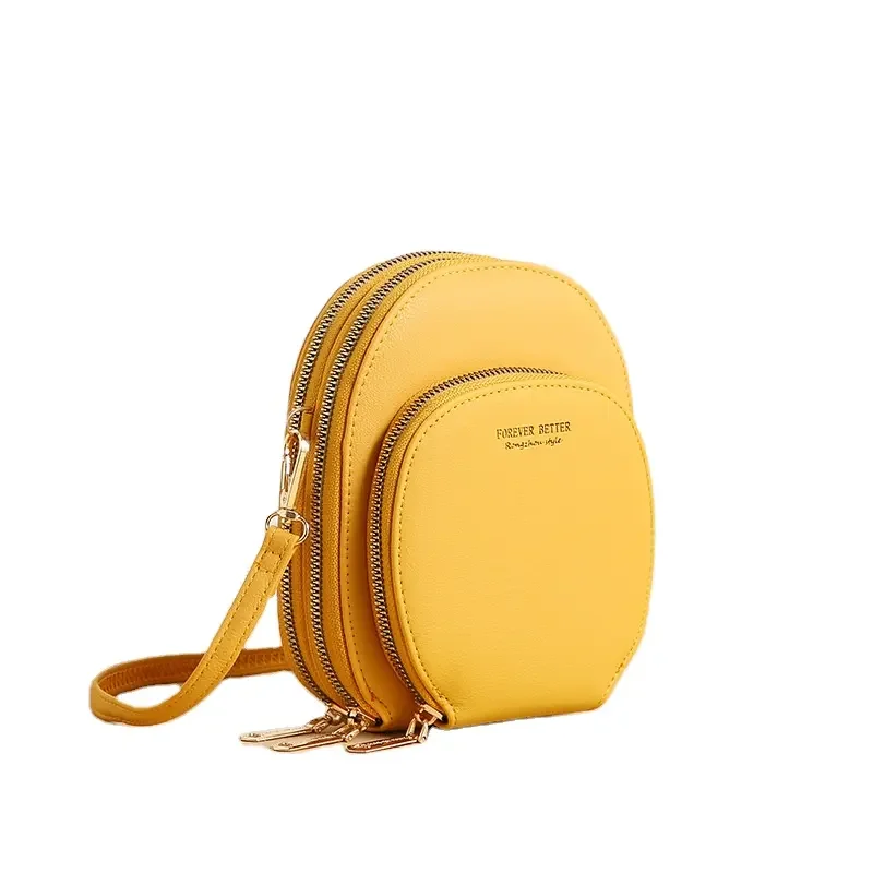 High Quality Large Capacity Crossbody Cosmetics Messenger Bag Waterproof PU Women Shoulder Bags with Portable Mobile Phone Bag