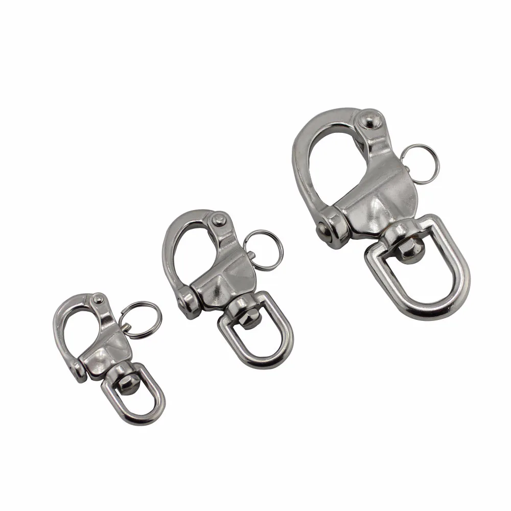 Marine Hardware Stainless Steel 316 Quick Release Swivel Rotary Rotating Sailing Rigging Spring Eye Snap Hook Shackle