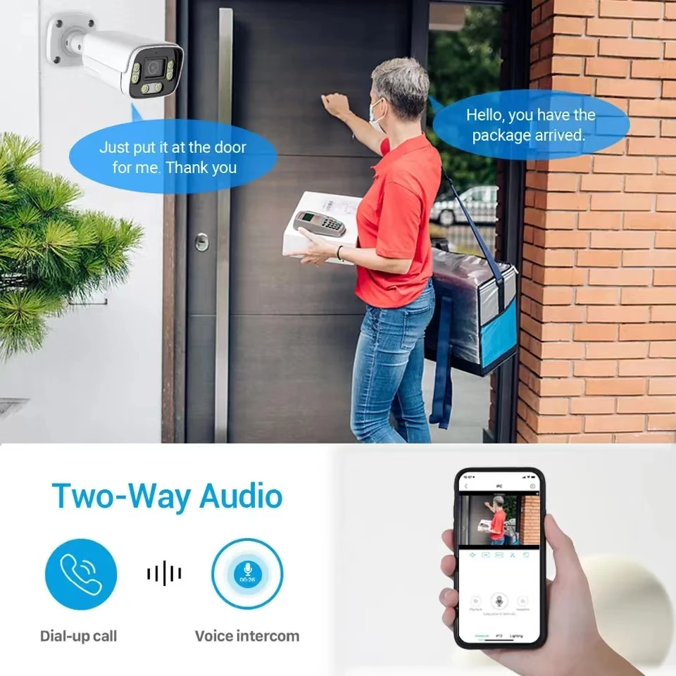 Smart IP Camera Wi-Fi Bullet WiFi Oncif Camera Tuya 3/4MP Smart Home Security Wired CCTV Camera