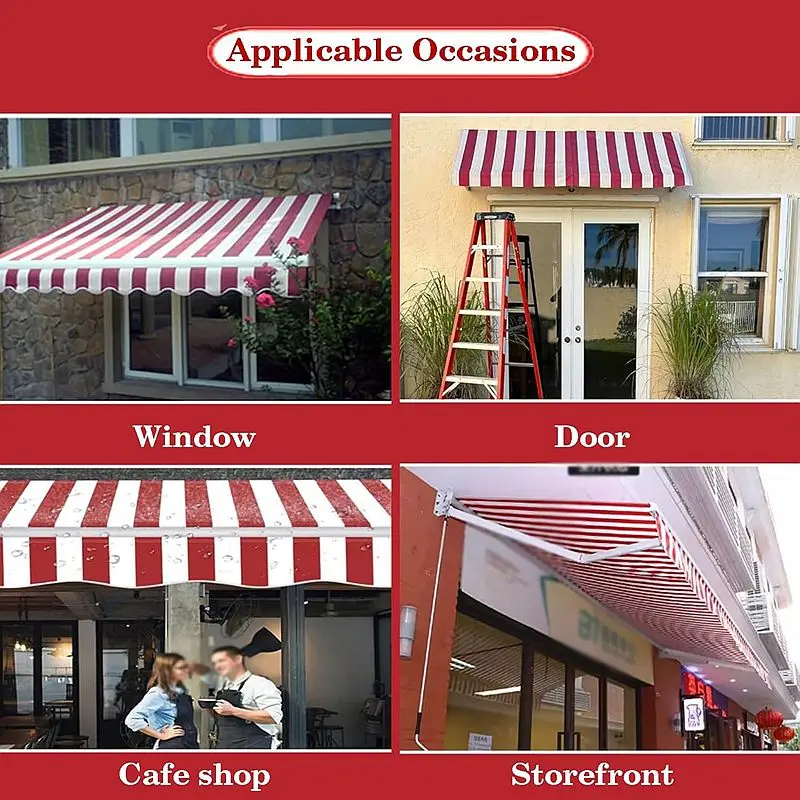 280GSM 0.9mx3mx20cm Custom Oxford 450D Door Canopy Awning Extendable Waterproof Fabric Balcony Window Awnings Terrace Raincover
