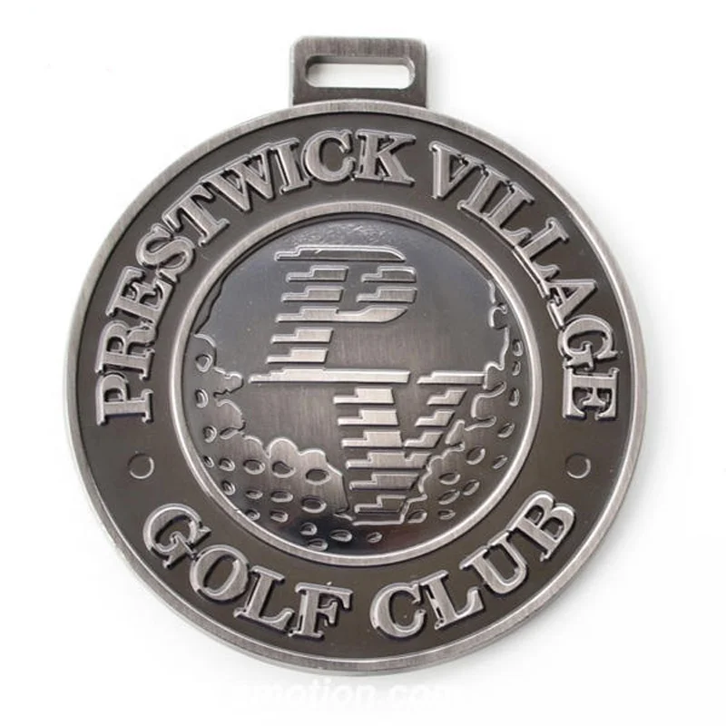 Factory Custom Metal logo Golf Club Bag Tags 3D Golf Bag Tags Custom