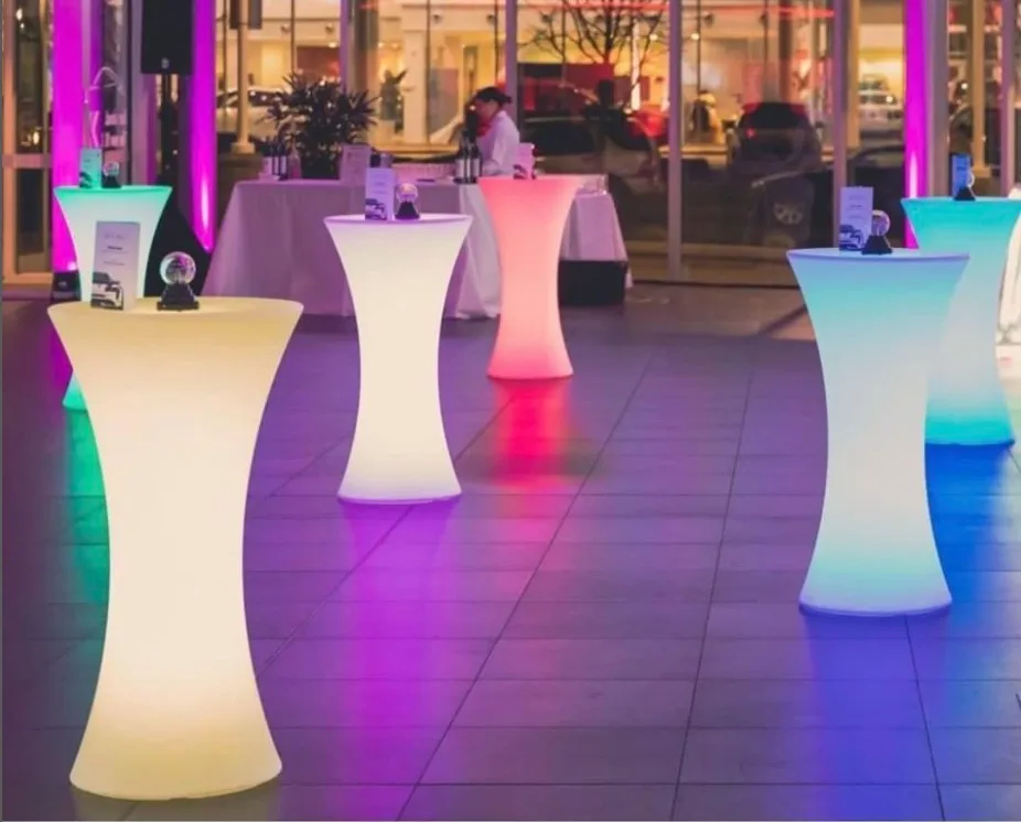 Wholesale Cool High Bar Table Night Club Party Rental Illuminated Led Glowing Cocktail Table Bar Furniture