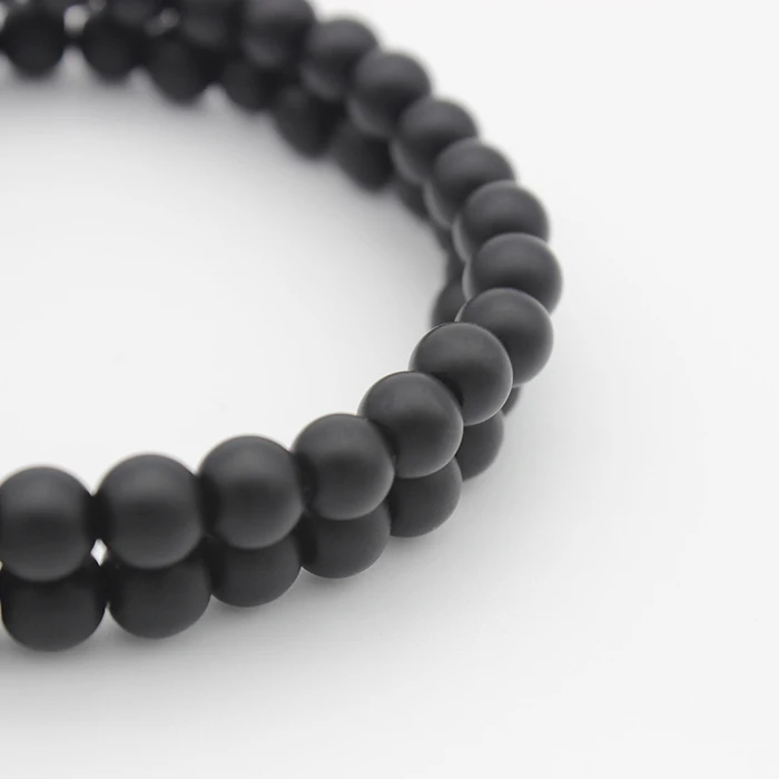 spiritual leaf minimalist private label hematite natural stone bracelet