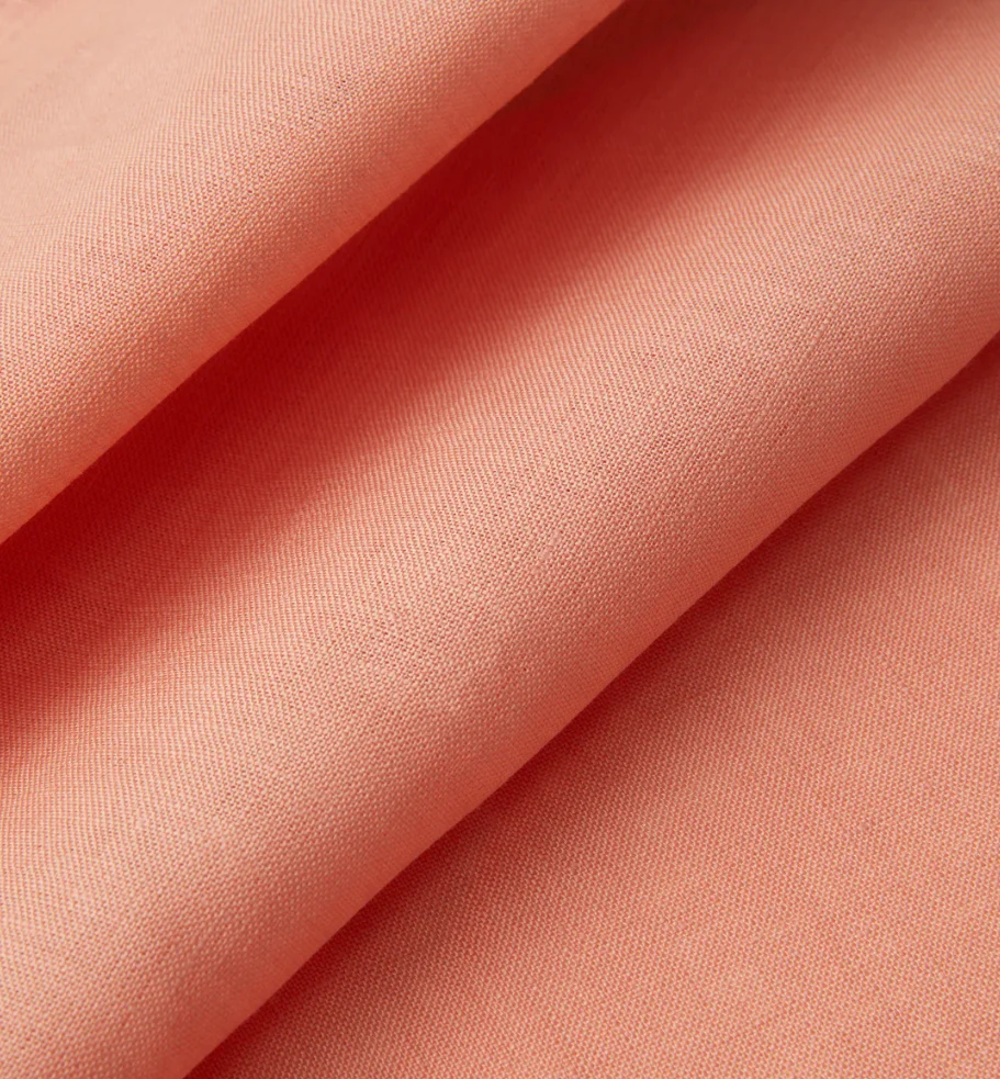 Customized 100% pure linen fabric for linen placemat two-piece set round linen napkins  with a wavy silhouette