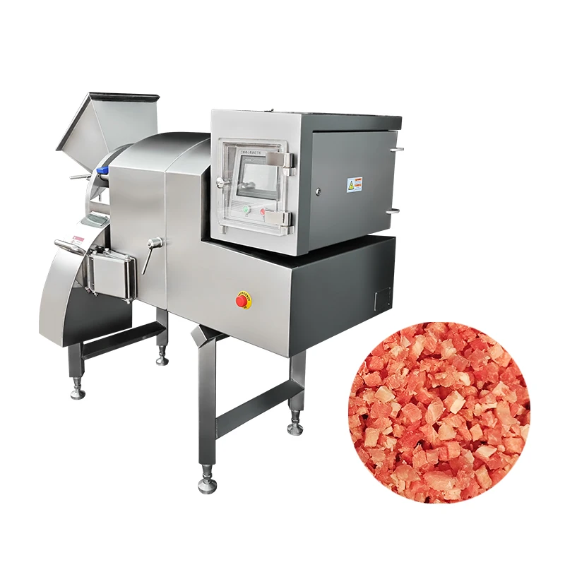 JY-350 One time molding frozen meat diced machine large-scale 3D frozen chicken breast meat cutting equipment