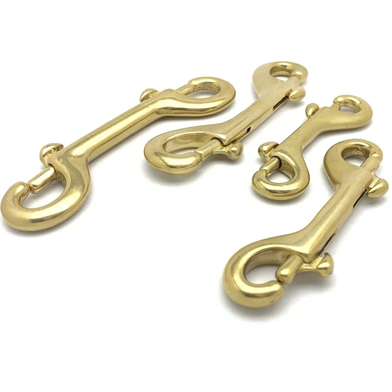 116mm hot sale carabiner for diving bag shoulder belt strap custom strong metal brass double end snap hook for diving