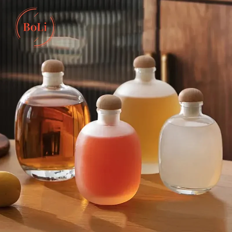 250ml 500ml Round Square Cold Juice Water Coffee Glass Bottle Matt Empty Glass Packing Bottles For Juice Kombucha Beveage