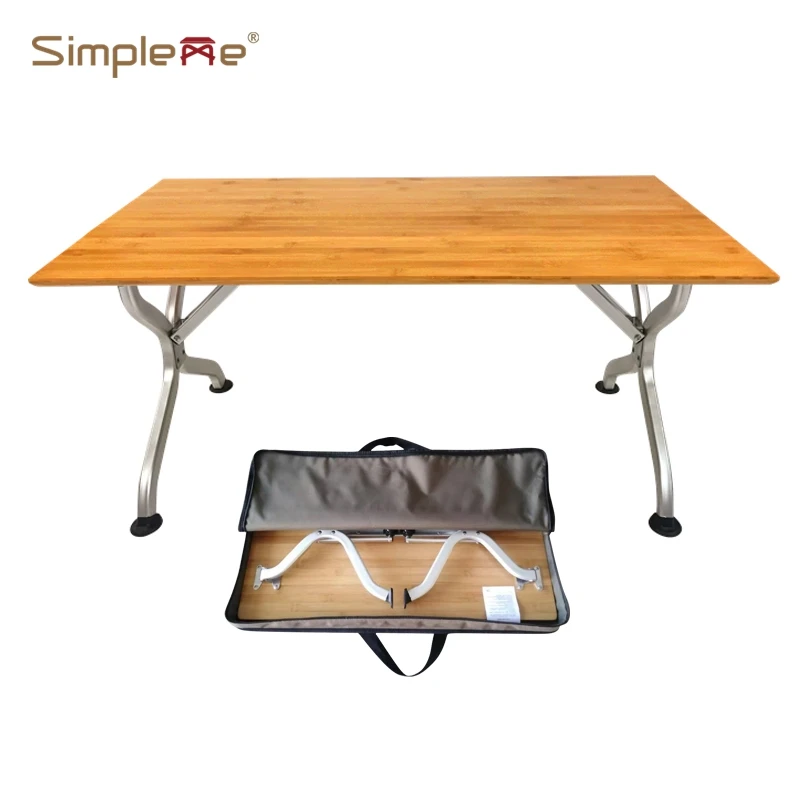 Simpleme Easy to Carry Outdoor Small Bamboo Laptop Folding Picnic Table