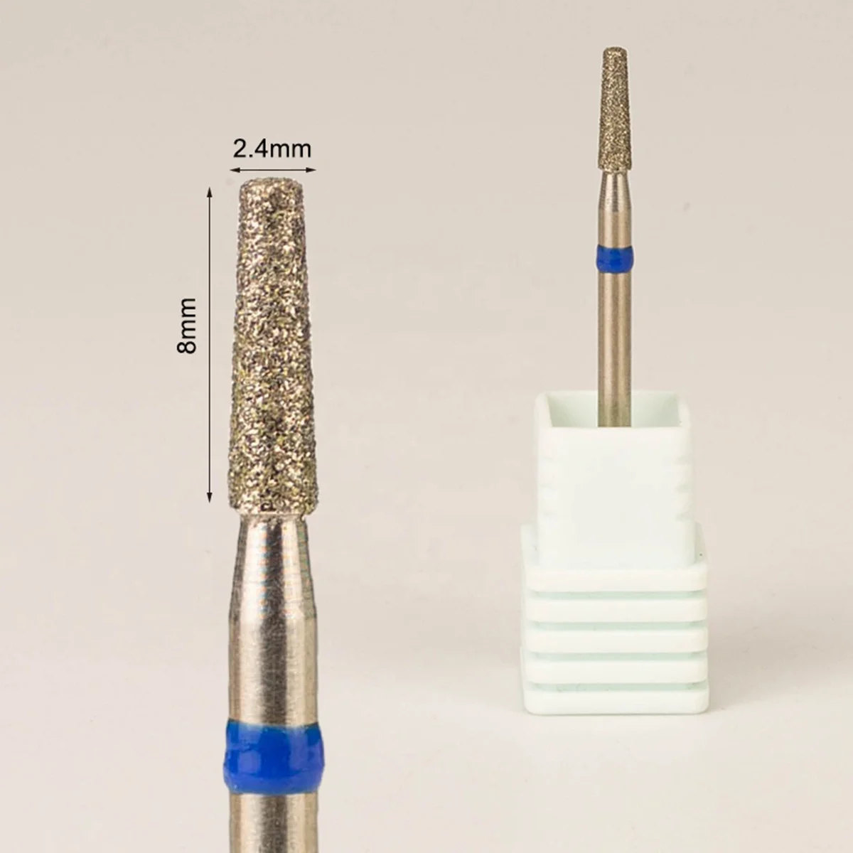 2.4mm Rotary Bur Burrs Safety  Professional Wholesale Tapered Barrel  Efile Manicure Cuticle Russian Diamond Nail Drill Bits