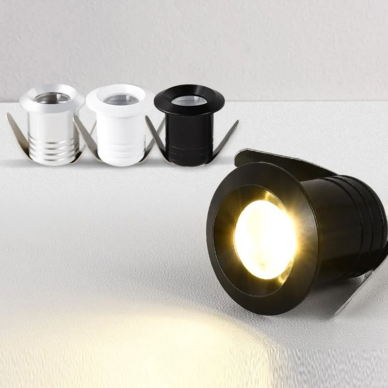 1W 3W LED Recessed Cabinet Mini Spotlight DC12V Jewelry Show Aluminum Body Industrial Down Light
