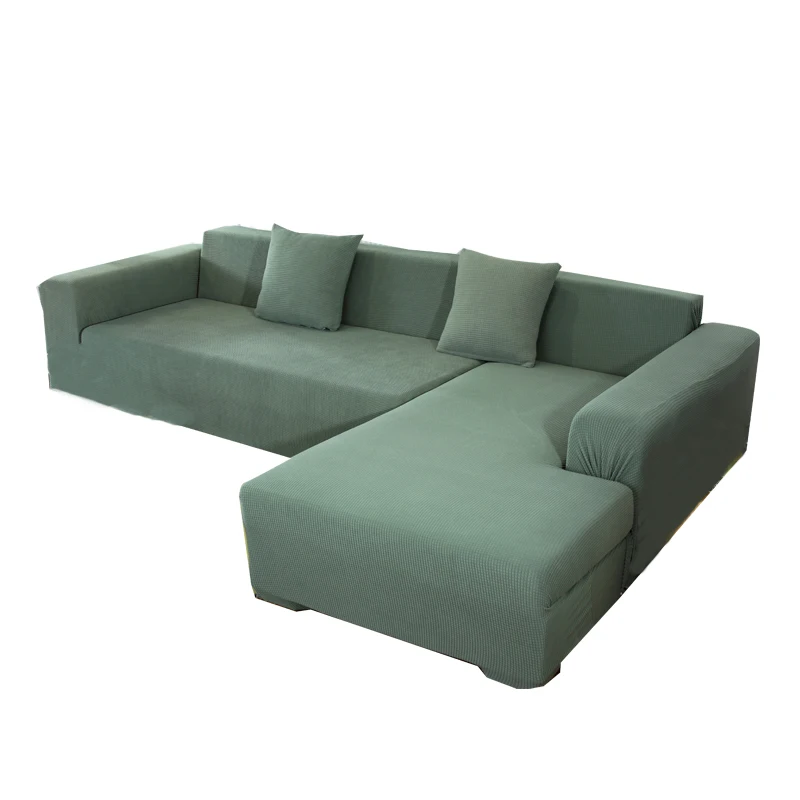Amazon Hot Sell L Shape Covers for Sofa Elastic Stretch Furniture Protector Grey Cover for Sofa