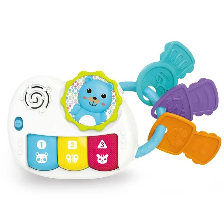Baby musical keys toy educational infant piano toy sensory baby teether toys with music light