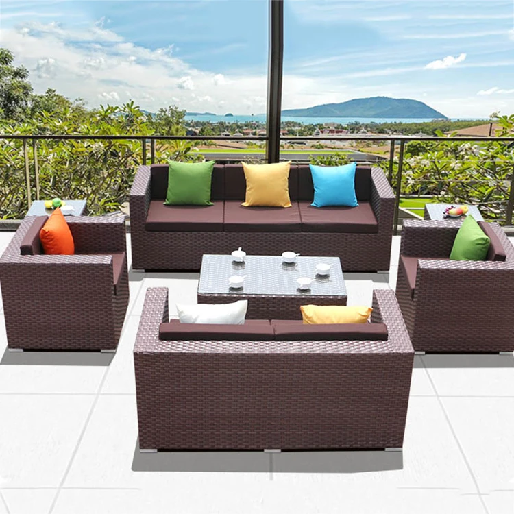 Modern outdoor Garden rattan sofa set ratan garden wicker patio set hotel patio furniture patio furniture lounger