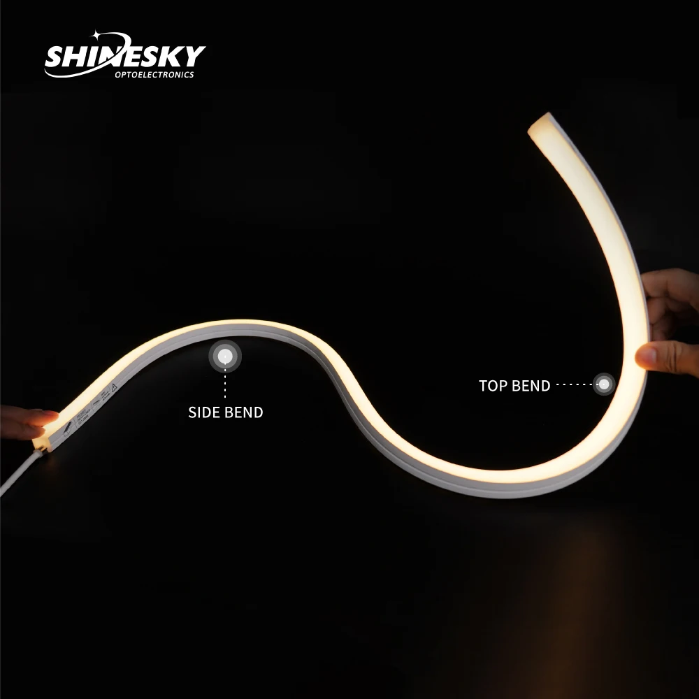Free bend 3D 16*15mm LED neon flexible strip light top bend and side bend silicon 24v IP67 waterproof led strip light neon