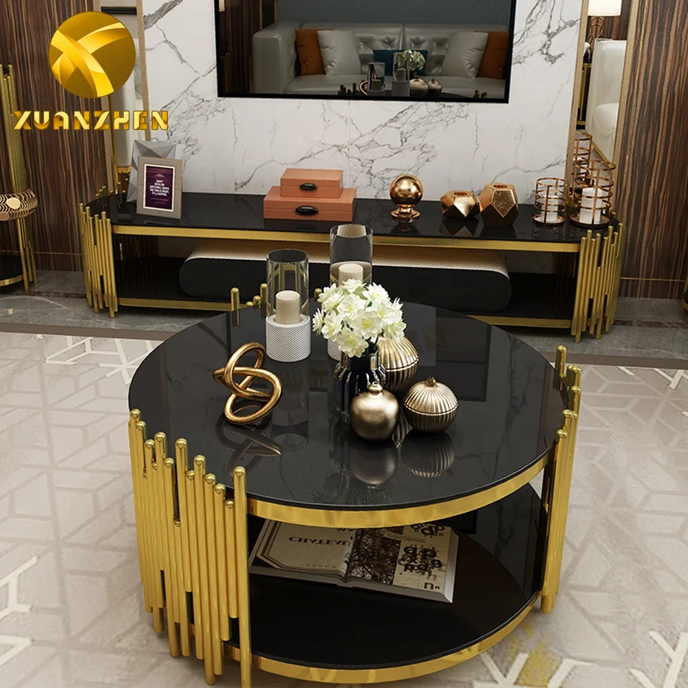 Home furniture living room sets stainless steel tv unit cabinets luxury modern glass tv stands with drawer