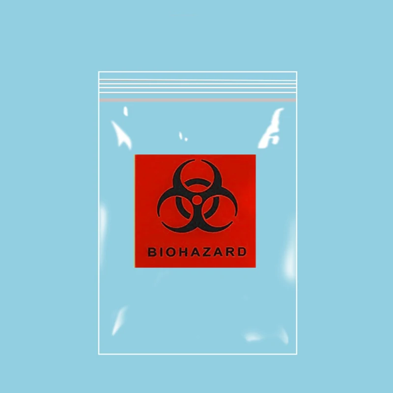 Medical Lab PE Plastic Bag Zip Lock Polybag Biohazard Specimen Bag