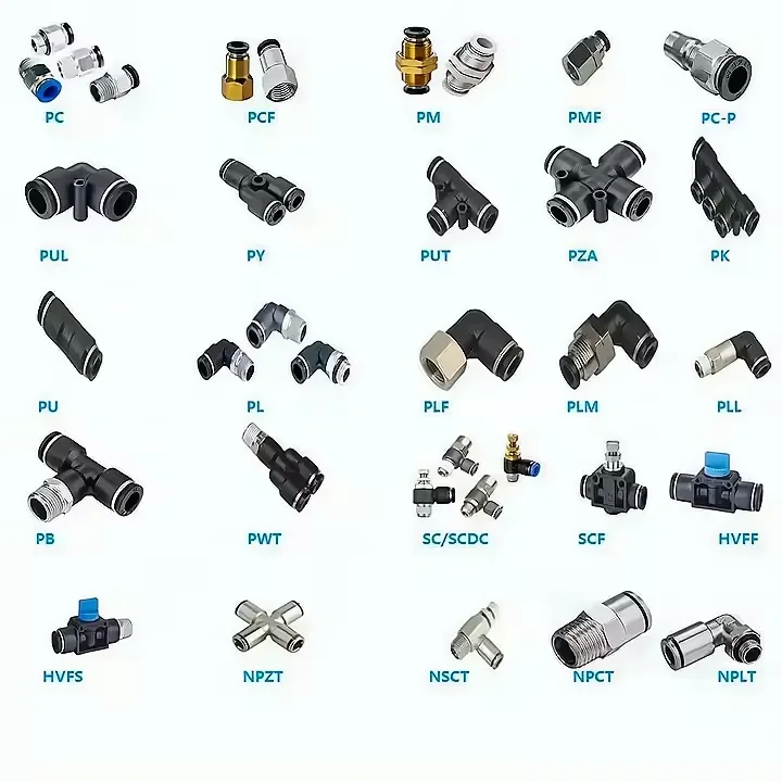 Pipe Fittings One Touch Fitting Push In Quick Connector Pneumatic Pipe Fittings Air Hose Connectors Pneumatic Connection