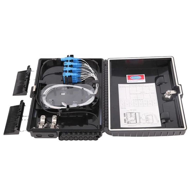 Pole Mounted 16 Cores FTB Fiber Optic Termination Box Pc Abs Grey Black Individual Packing FTTH FTTB FTTX Network