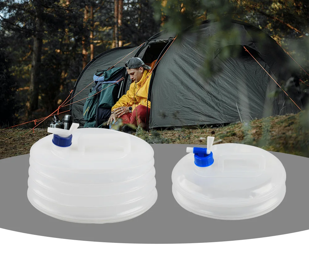 Food Grade Pe Outdoor Portable Water Storage Bucket 10l 15l Folding Bucket Water Bag Travel Picnic Water Container