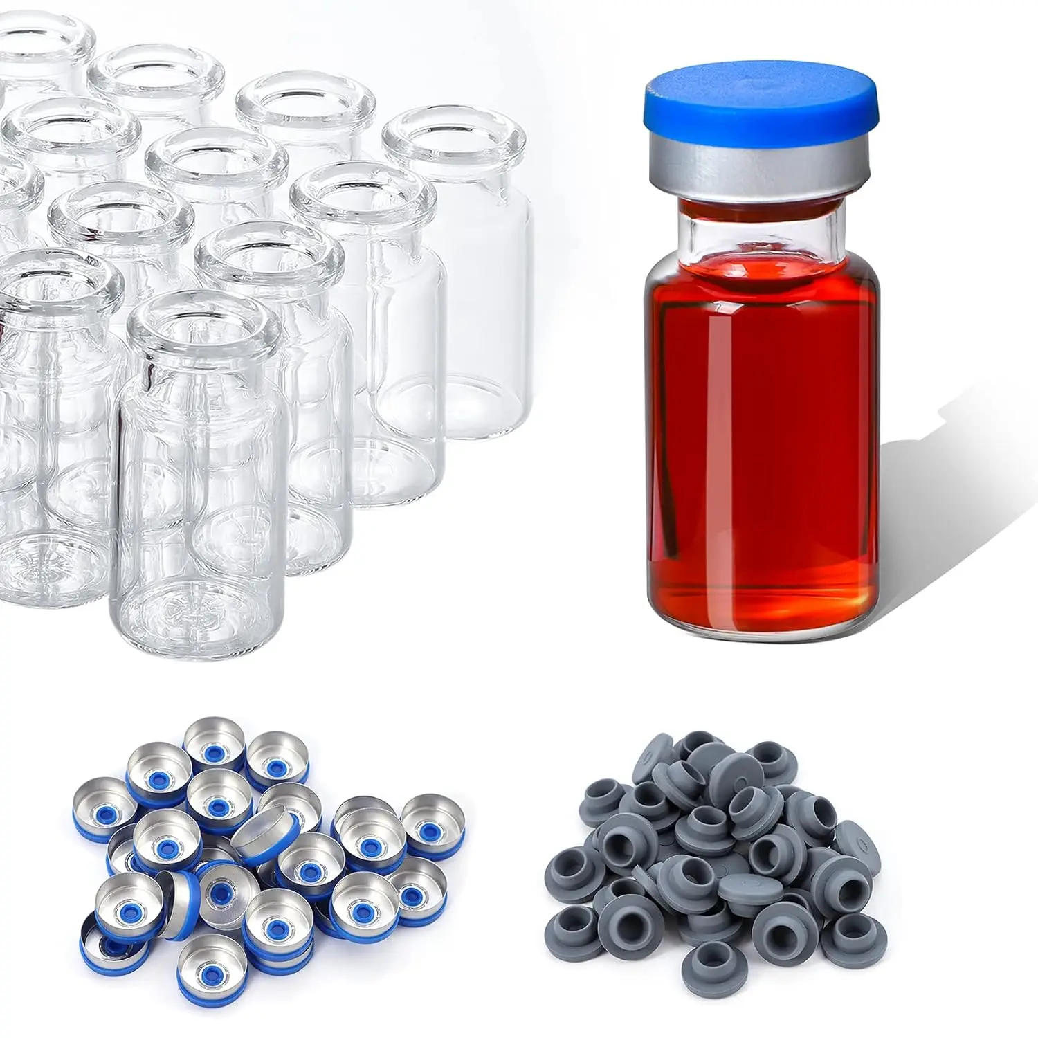 Empty Crimp Tube Steroid Pharmaceutical Penicillin Vial 2ml 5ml 10ml Mini Clear Amber Medical Sterile Injection Vial