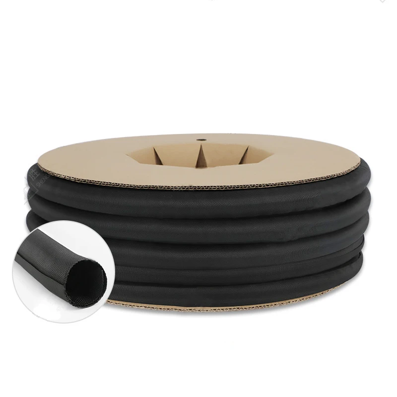 6mm * 200mm Woven Self Closing Cable Protection sleeving Cable Management Wrap Cord Cover